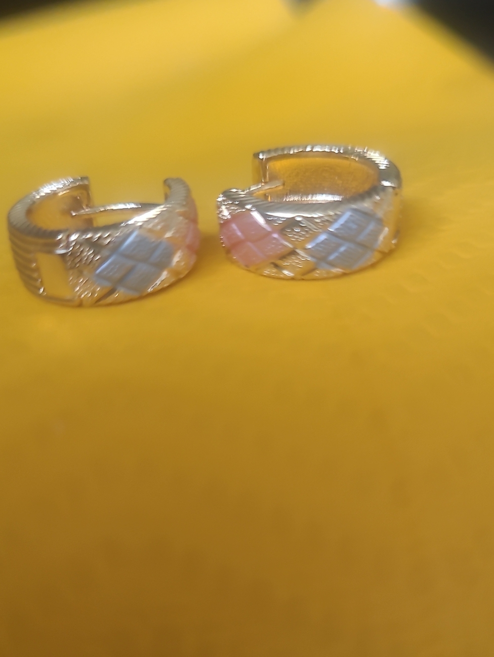 Tri-Tone Hoop Earrings - Gold, Silver & Rose Pink